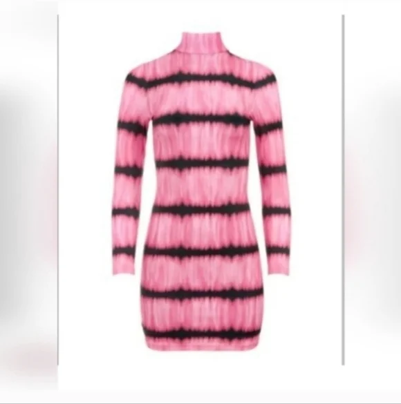 ALICE + OLIVIA Delora Tie Dye Mock Neck  Mini Dress Size 4 - Picture 7 of 14